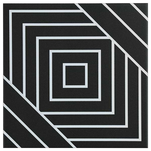 B2W Line Negative 8x8 Matte Porcelain Tile