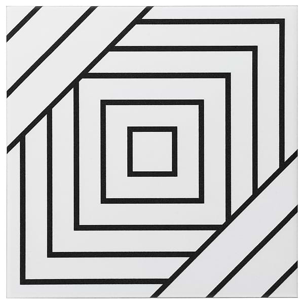B2W Line Positive 8x8 Matte Porcelain Tile