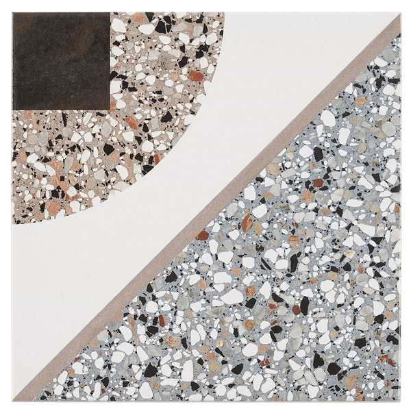 Chips Deco Azur Multicolor 8x8 Terrazzo Look Matte Porcelain Tile