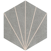 Pergola Beams Graphite 12.5" Hexagon Gray Matte Porcelain Tile