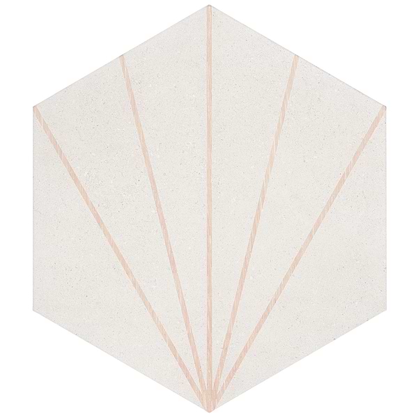 Pergola Beams White 12.5" Hexagon Porcelain Matte Tile