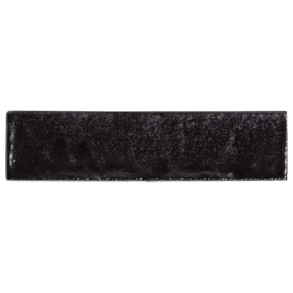Emery Multi Black 2x8 Handmade Crackled Mixed Finish Terracotta Tile