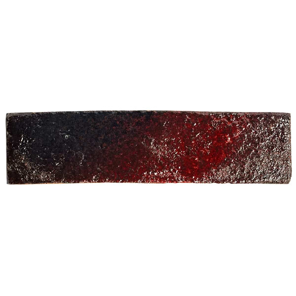 Emery Burgundy Red 2x8 Handmade Crackled Glossy Terracotta Tile - FINAL SALE