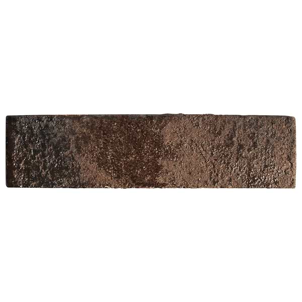 Emery Coffee Brown 2x8 Handmade Crackled Glossy Terracotta Tile
