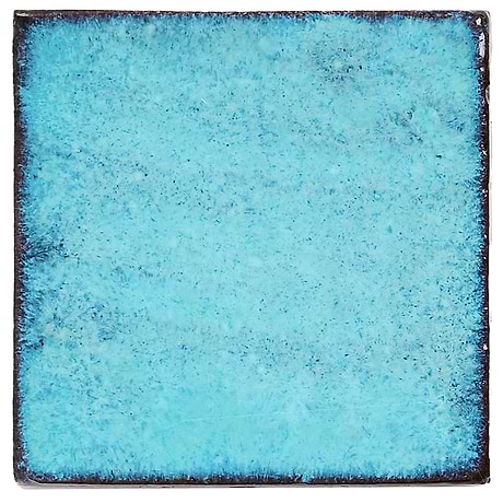 Emery Blue 4x4 Square Handmade Crackled Glossy Terracotta Tile
