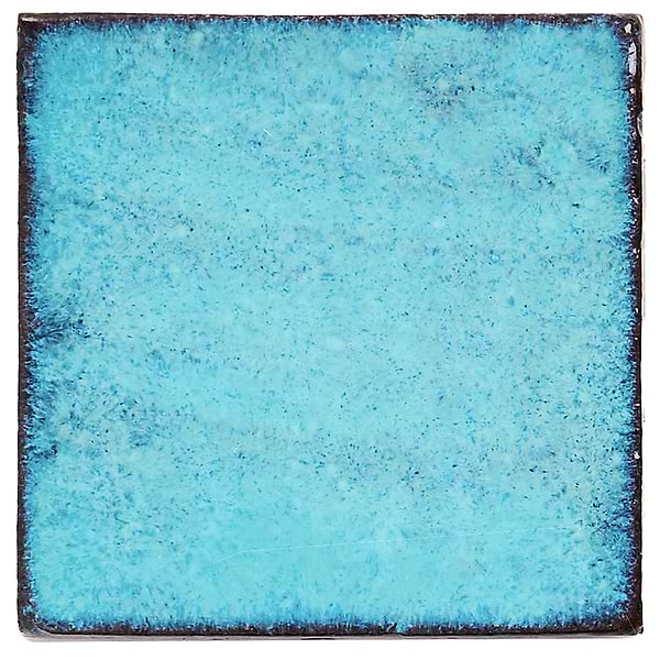 Emery Blue 4x4 Square Handmade Crackled Glossy Terracotta Tile