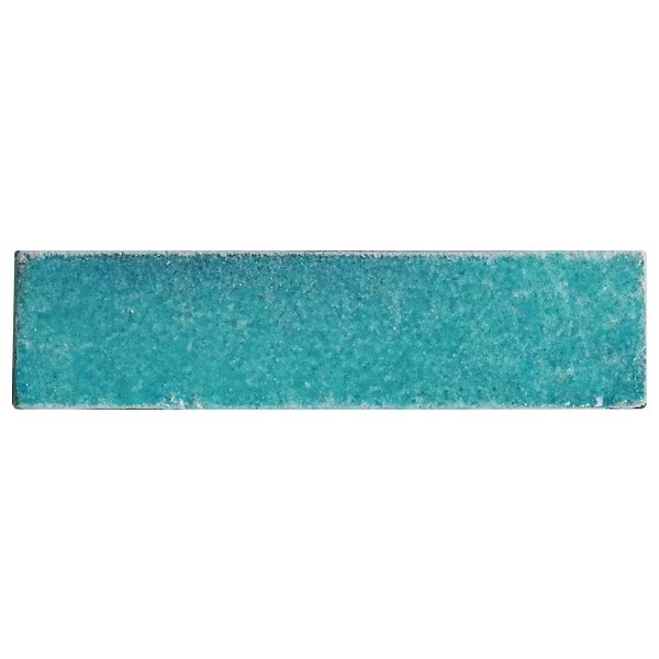 Emery Tropical Blue 2x8 Handmade Crackled Glossy Terracotta Tile
