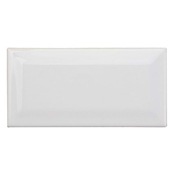 Basic 3x6 Beveled White Ceramic Tile
