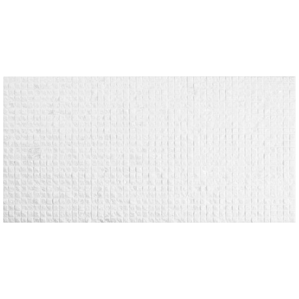 Rakestone Carved Cube Bianco Ice White 12x24 3D Honed Marble Tile