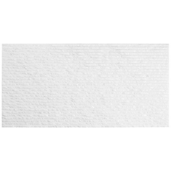 Rakestone Carved Split Bianco Ice White 12x24 Textured Honed Marble Tile