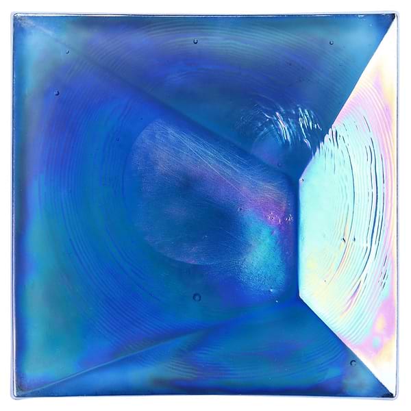 Opaline Blue Iridescent 6x6 3D Glossy Glass Tile
