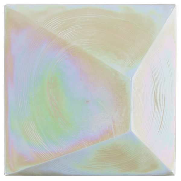 Opaline White Iridescent 6x6 3D Glossy Glass Tile
