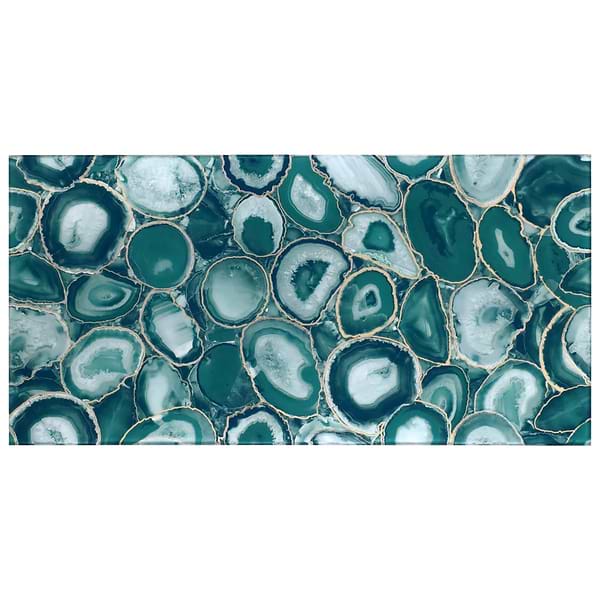 Agate Glass Teal Green 18x36 Polished Glass Tile