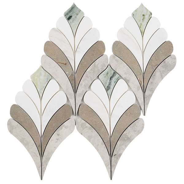 Konwalia Grigio Gray Floral Marble Mosaic Tile