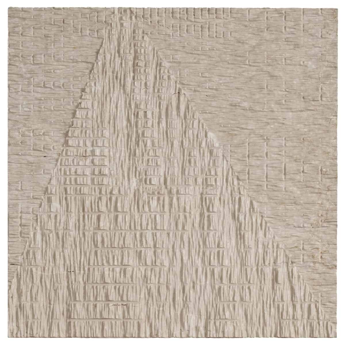 Bansu Carved Cream Botticino Classico 16x16 Textured Honed Marble Tile