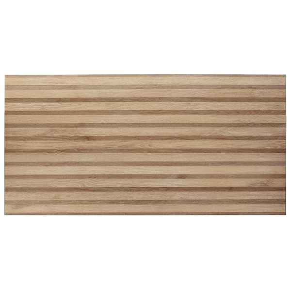 Nobu Ribbon Miel Brown 24x48 Wood Look Matte Fluted Porcelain Tile