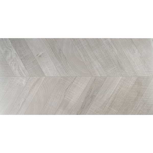 Kenridge Chevron Gray 24x48 Wood Look Matte Porcelain Tile