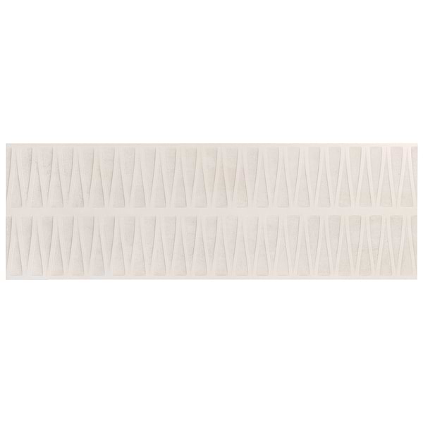 Terramay Deco White 12x36 3D Mixed Finish Matte Ceramic Tile