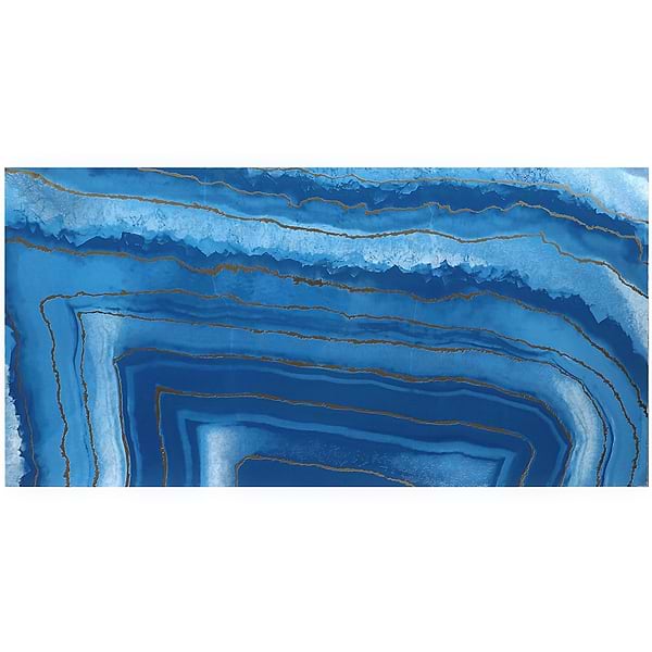 Agate Art Azul Blue 24x48 Artisan Decor Polished Porcelain Tile