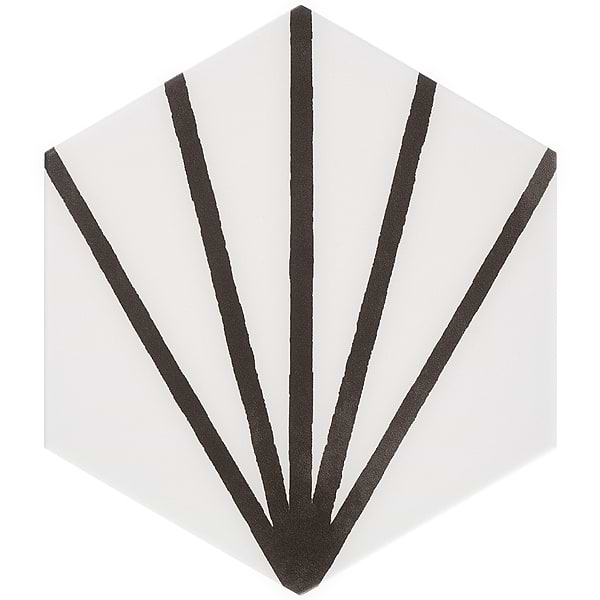 HexArt Deco Blanco 8" Hexagon Porcelain Matte Tile