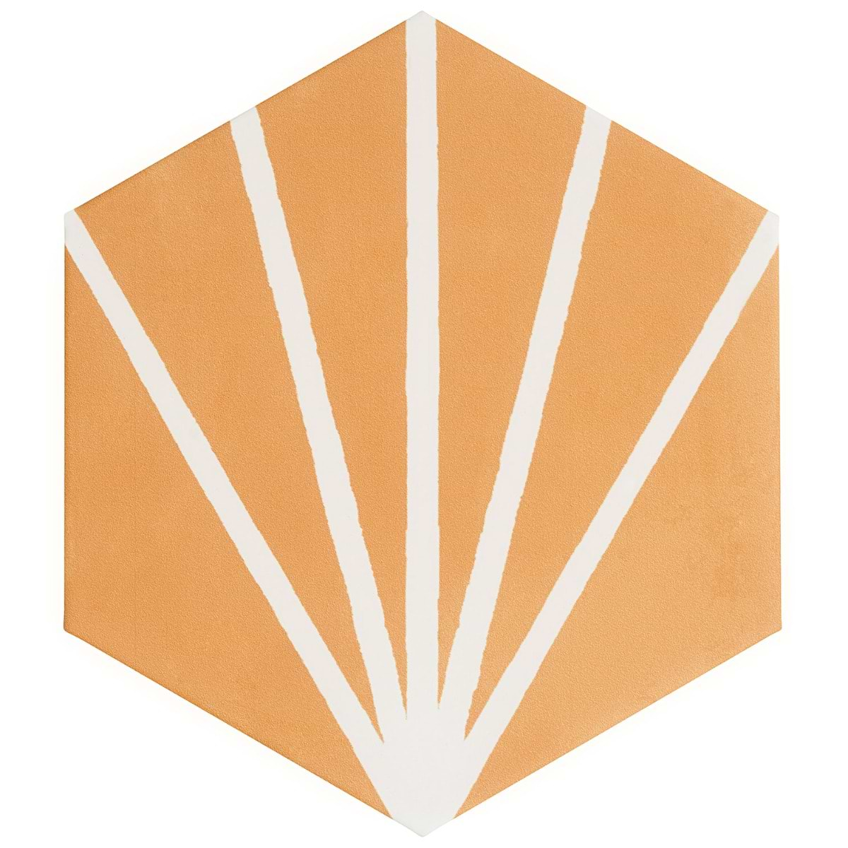 HexArt Deco Orange 8" Hexagon Matte Porcelain Tile