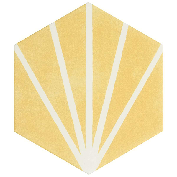 HexArt Deco Yellow 8" Hexagon Matte Porcelain Tile