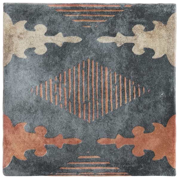 Paula Purroy Talia Aztec Blue Terracotta 5x5 Matte Ceramic Tile