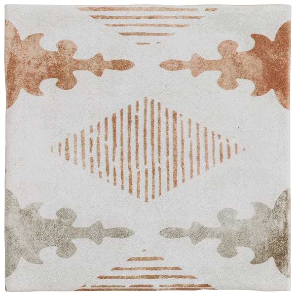 Paula Purroy Talia Aztec Terracotta 5x5 Matte Ceramic Tile