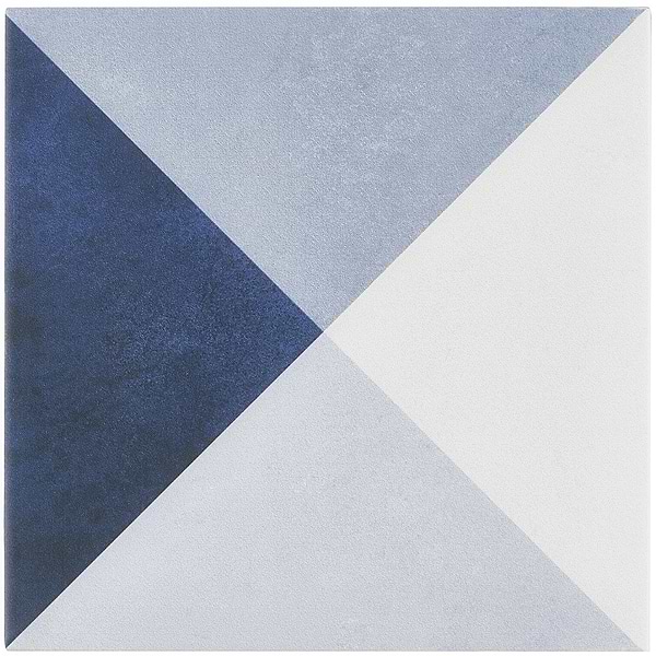Art Geo by Elizabeth Sutton Cement Deco Blue 8x8 Matte Porcelain Tile: Pattern 3