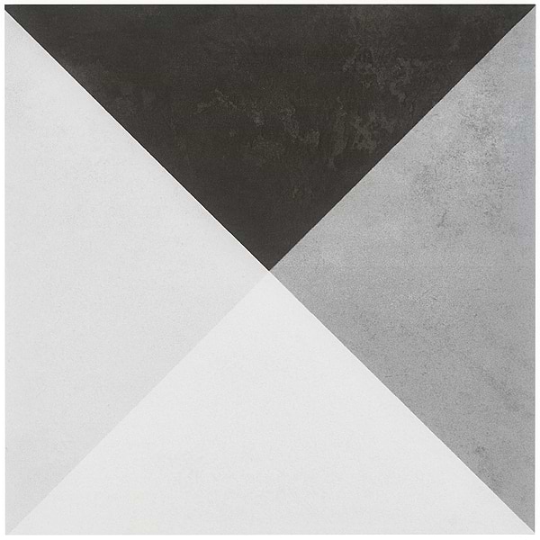 Art Geo by Elizabeth Sutton Deco Prism Charcoal Black 8x8 Matte Porcelain Tile