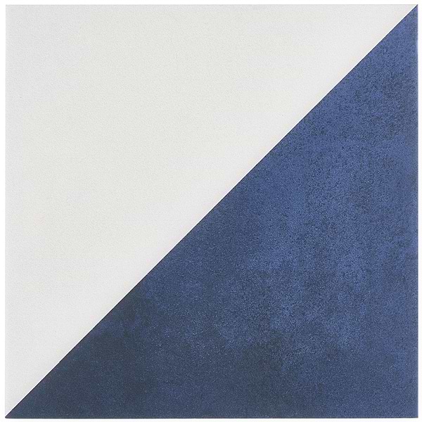 Art Geo Cement Dos Blue by Elizabeth Sutton 8x8 Matte Porcelain Tile: Diamond Pattern