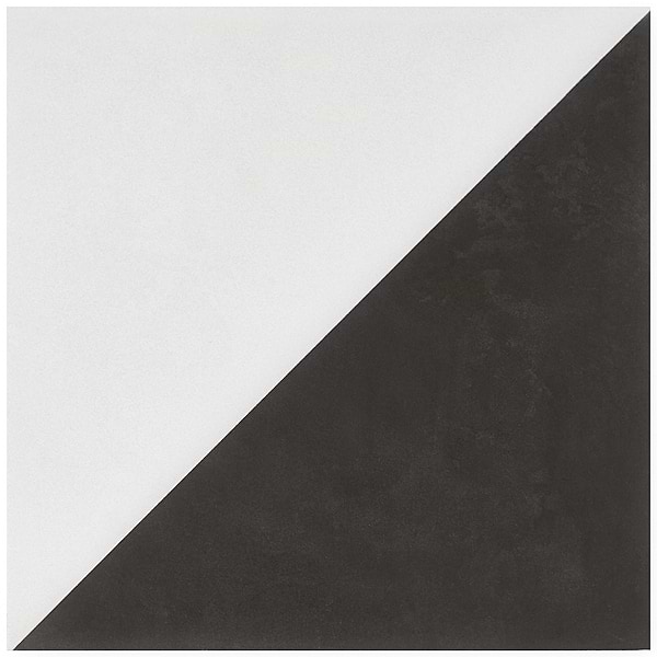 Art Geo by Elizabeth Sutton Dos Checkerboard Charcoal Black 8x8 Matte Porcelain Tile