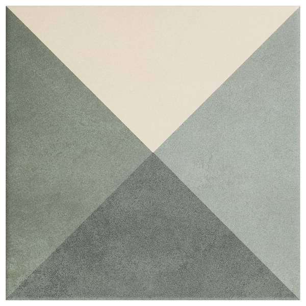 Art Geo by Elizabeth Sutton Deco Plaid Meadow Green 8x8 Matte Porcelain Tile
