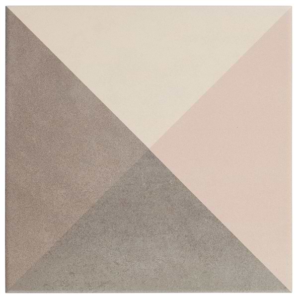 Art Geo by Elizabeth Sutton Deco Plaid Mist Gray 8x8 Matte Porcelain Tile