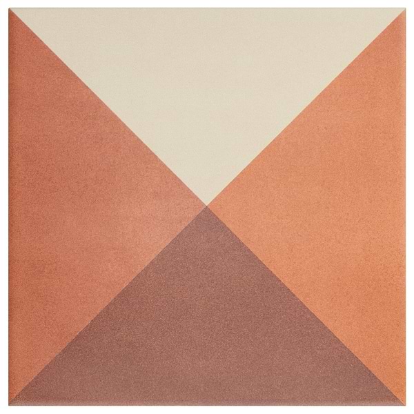 Art Geo by Elizabeth Sutton Deco Plaid Terracotta 8x8 Matte Porcelain Tile