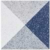 Art Geo by Elizabeth Sutton Terrazzo Deco Blue 8x8 Matte Porcelain Tile: Pattern 3