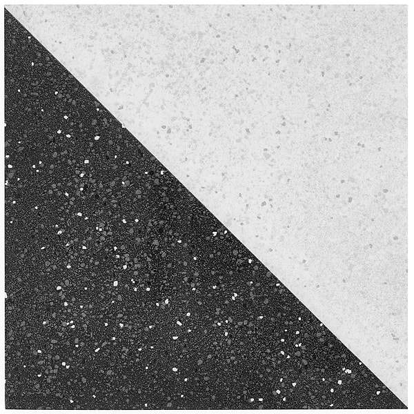 Art Geo Terrazzo Dos Charcoal Black by Elizabeth Sutton 8x8 Matte Porcelain Tile