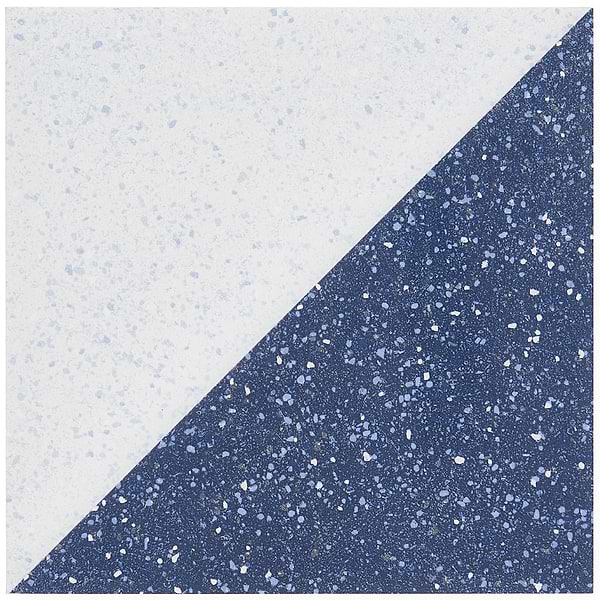 Art Geo Terrazzo Dos Blue by Elizabeth Sutton 8x8 Matte Porcelain Tile: Diamond Pattern