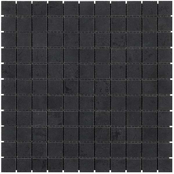 Portrait Black Gold 1x1 Matte Porcelain Mosaic Tile