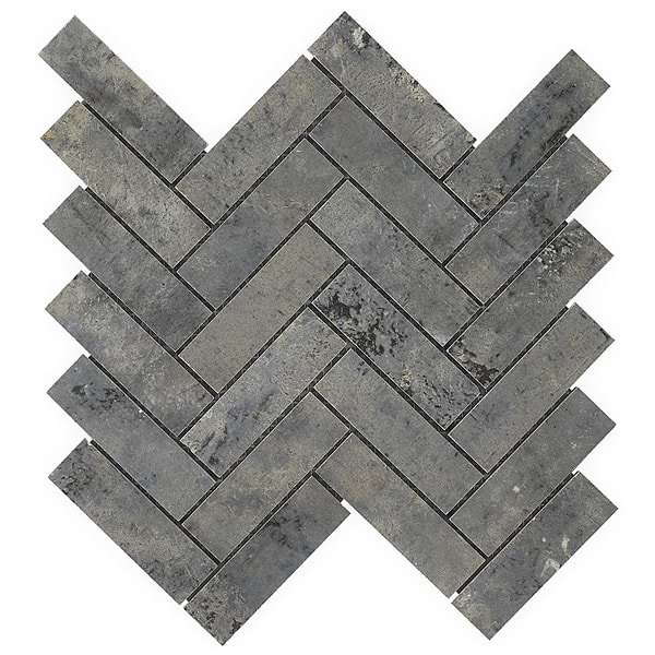 Portrait Sage Gray 1x4 Herringbone Matte Porcelain Mosaic Tile