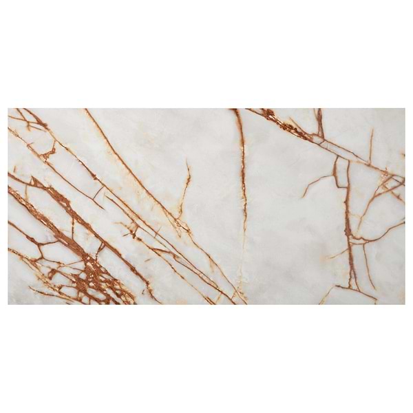 Marfino Bianco Imperiale White 24x48 Marble Look Polished Porcelain Tile