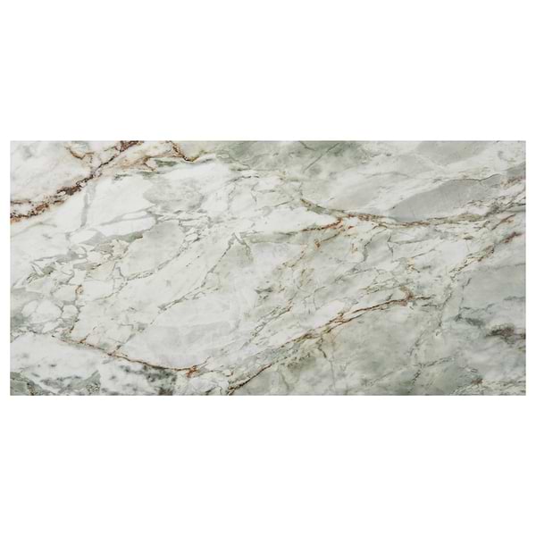 Marfino Green Sky 24x48 Marble Look Polished Porcelain Tile