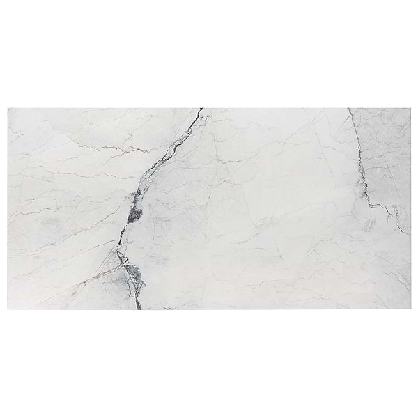 Romani Camouflage White 3D Textured Veining 24x48 Marble Look Satin Porcelain Tile