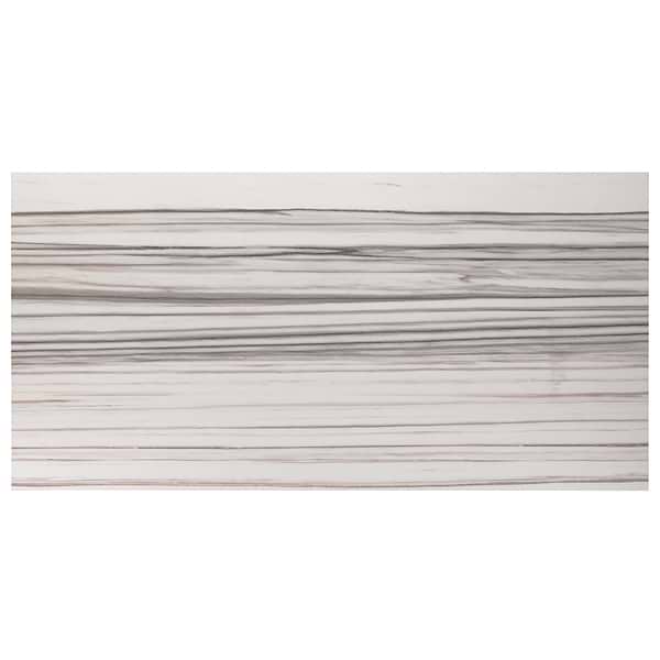Romani Zebrino Brown and White 3D Textured Veining 24x48 Marble Look Satin Porcelain Tile