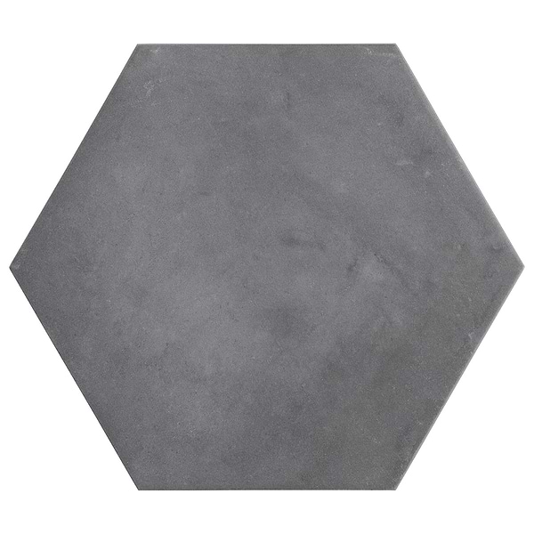 Ava Charcoal Black 8" Hexagon Matte Porcelain Tile