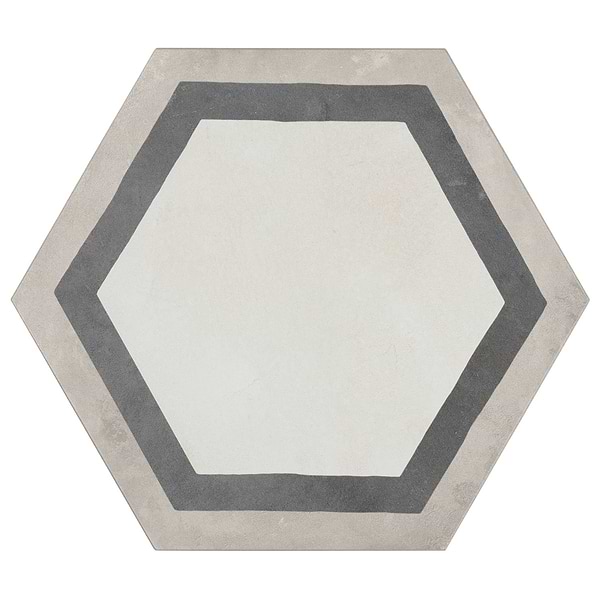 Ava Deco Sabbia Charcoal 8" Hexagon Matte Porcelain Tile