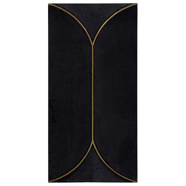 Calypso 3D Carved Nero Black Brass Inlay 8x16 Textured Honed Marble Limestone Tile