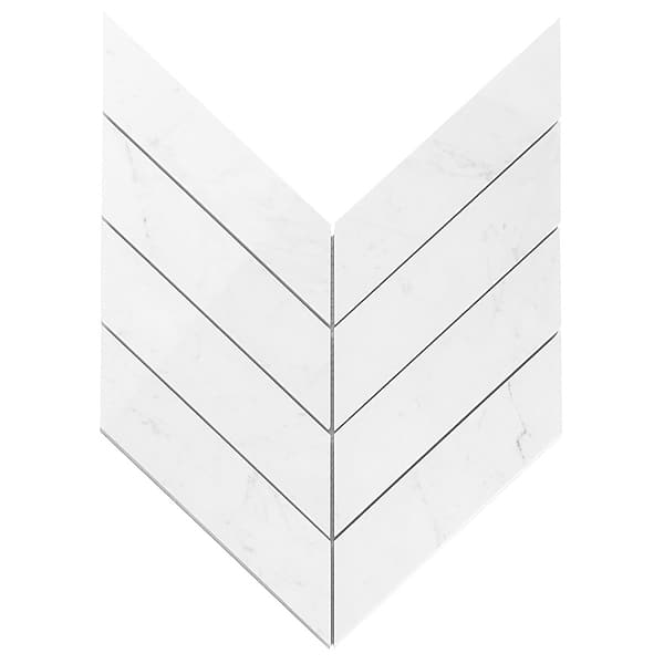 DreamStone Carrara Giola 2x8 Chevron Polished Porcelain Mosaic