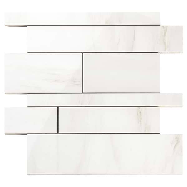 DreamStone Dolomite Snow Railroad Polished Porcelain Mosaic