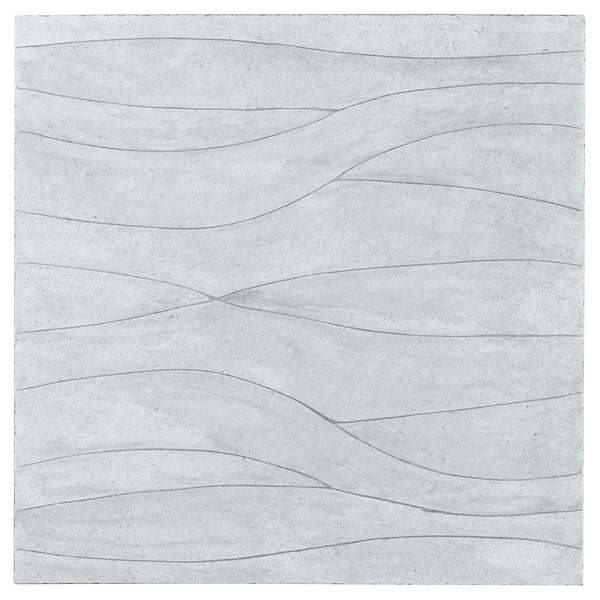 Thalia Blue Gray 18x18 3D Carved Wave Honed Limestone Tile